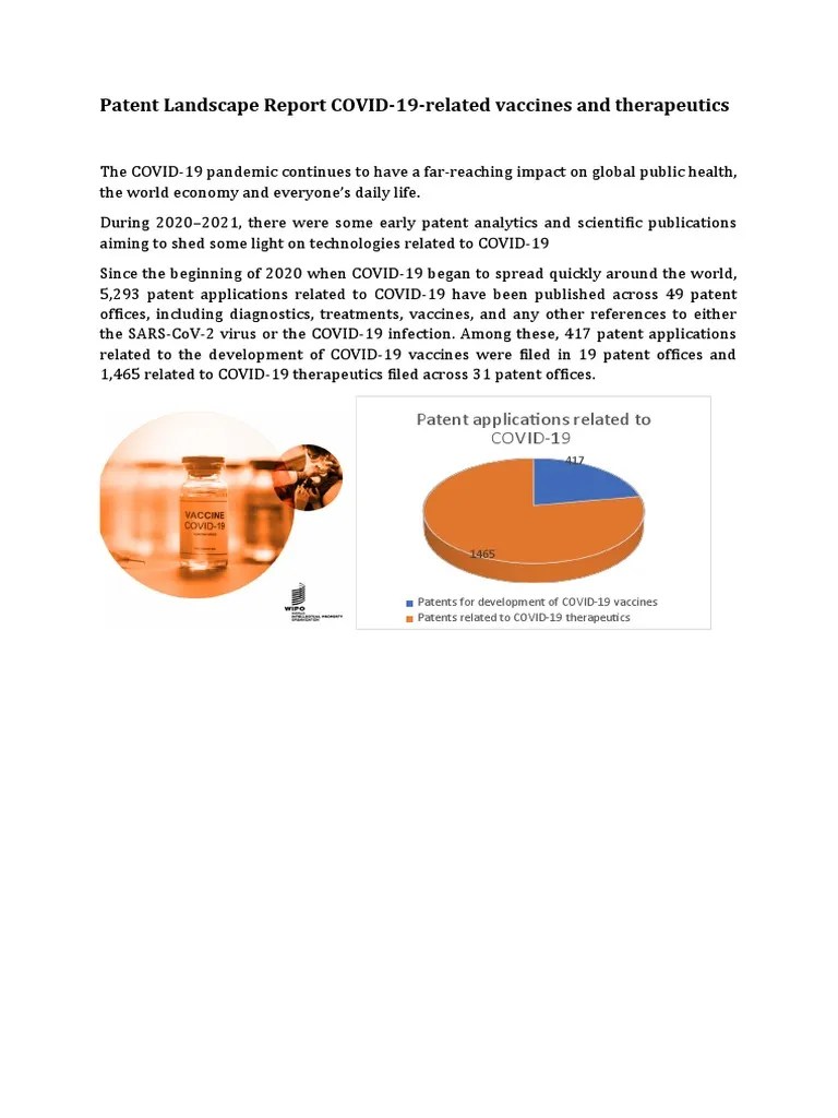 Patent Landscape Report COVID PDF