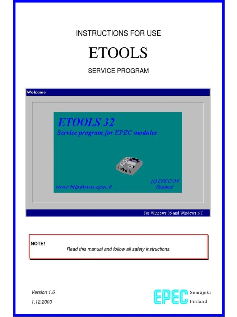 Etools Instruction PDF Installation Programs) Programming