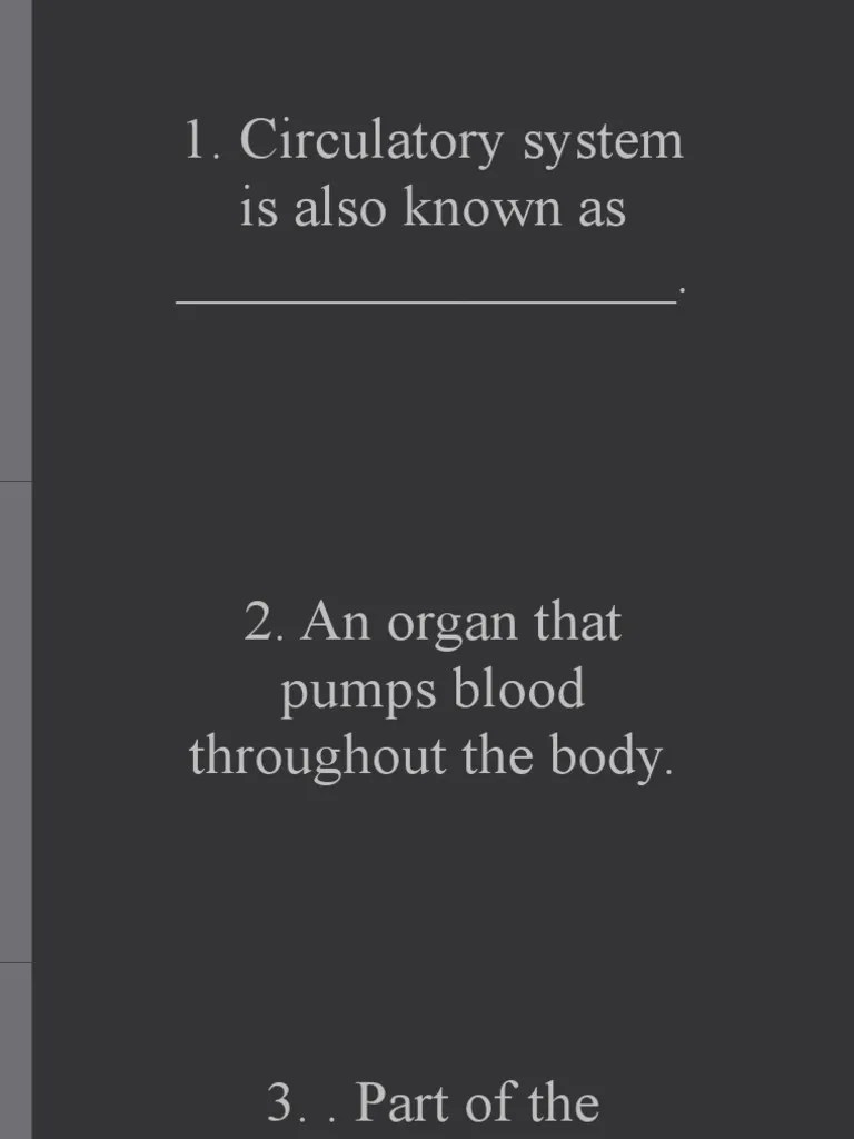 Circulatory System Quiz PDF