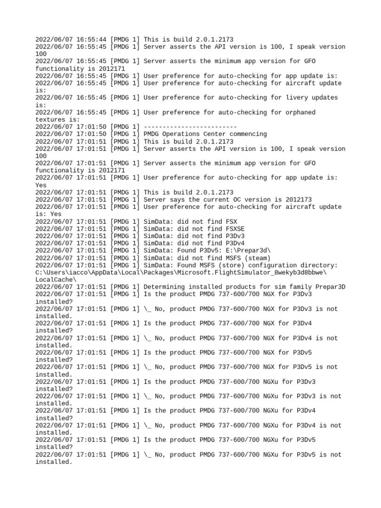 Application Log PDF Aviation