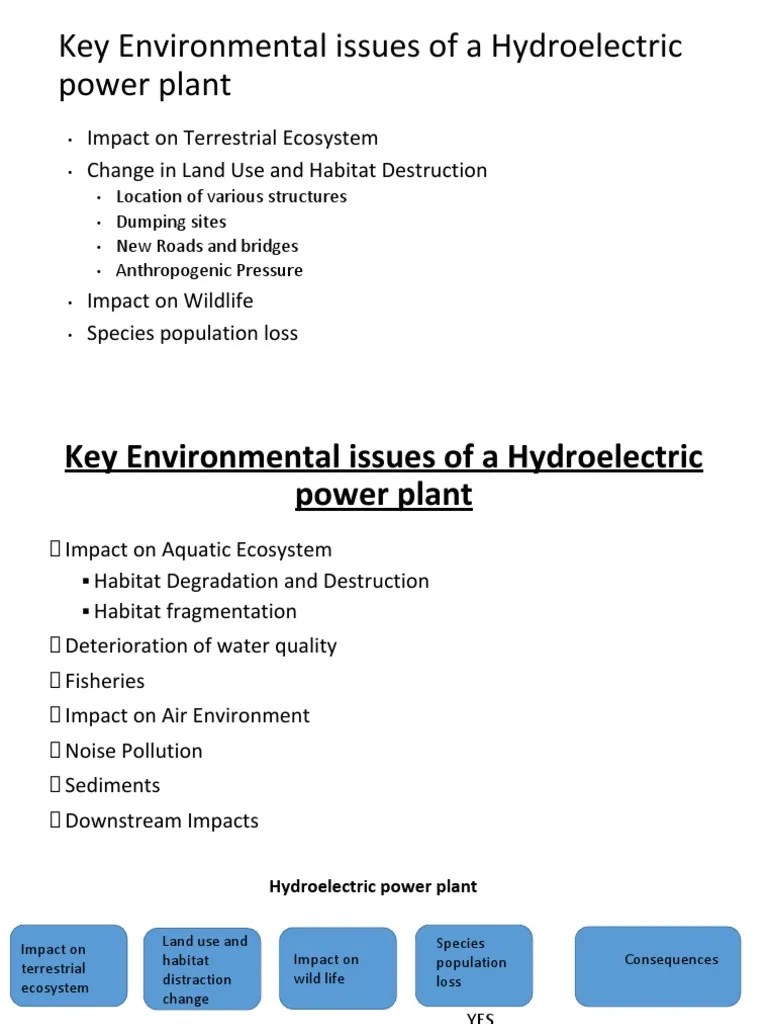 Key Environmental Issues of A Hydroelectric Power Plant PDF Natural