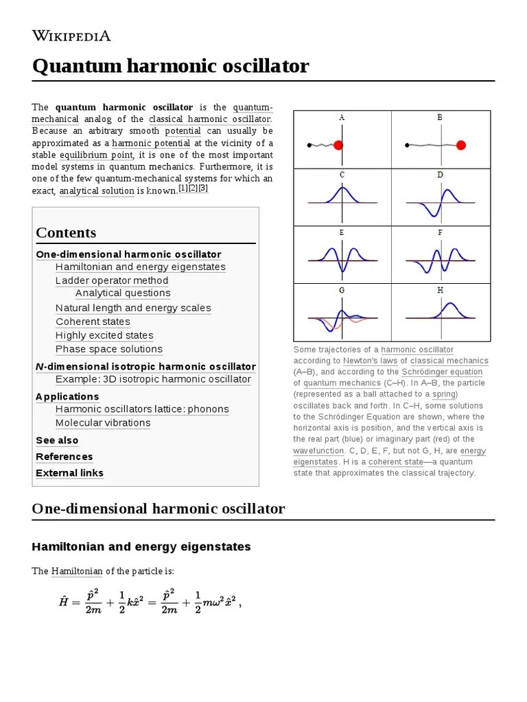 Quantum Harmonic Oscillator PDF Phonon Hamiltonian (Quantum Mechanics)
