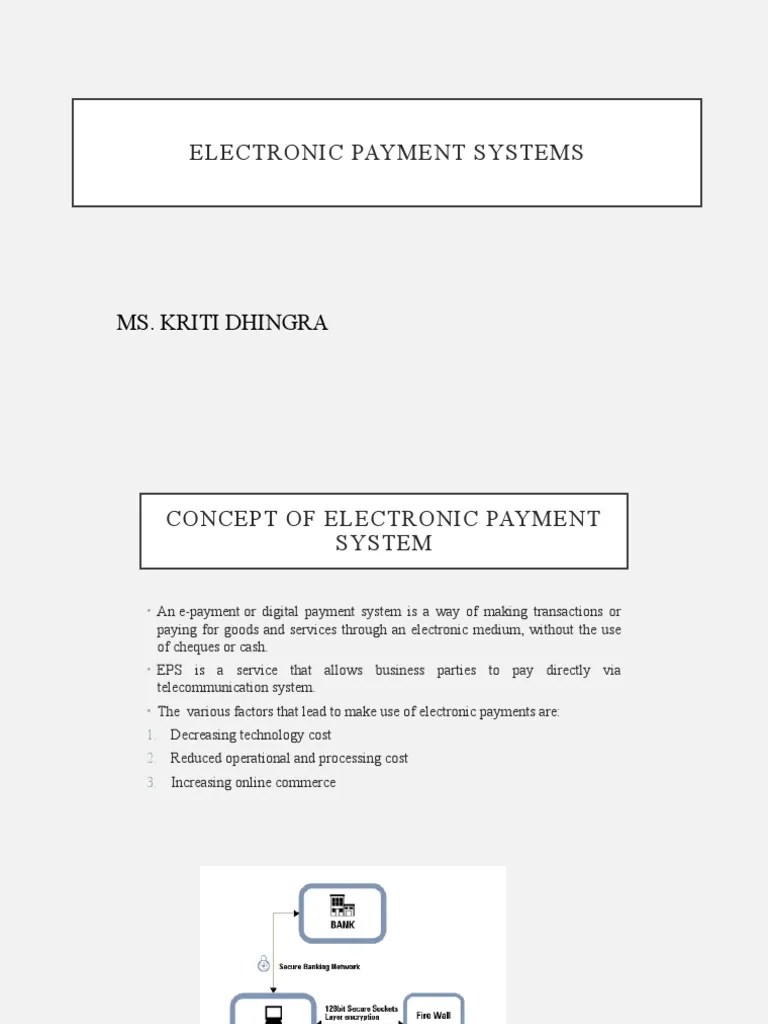 Electronic Payment Systems PDF Credit Card Debit Card