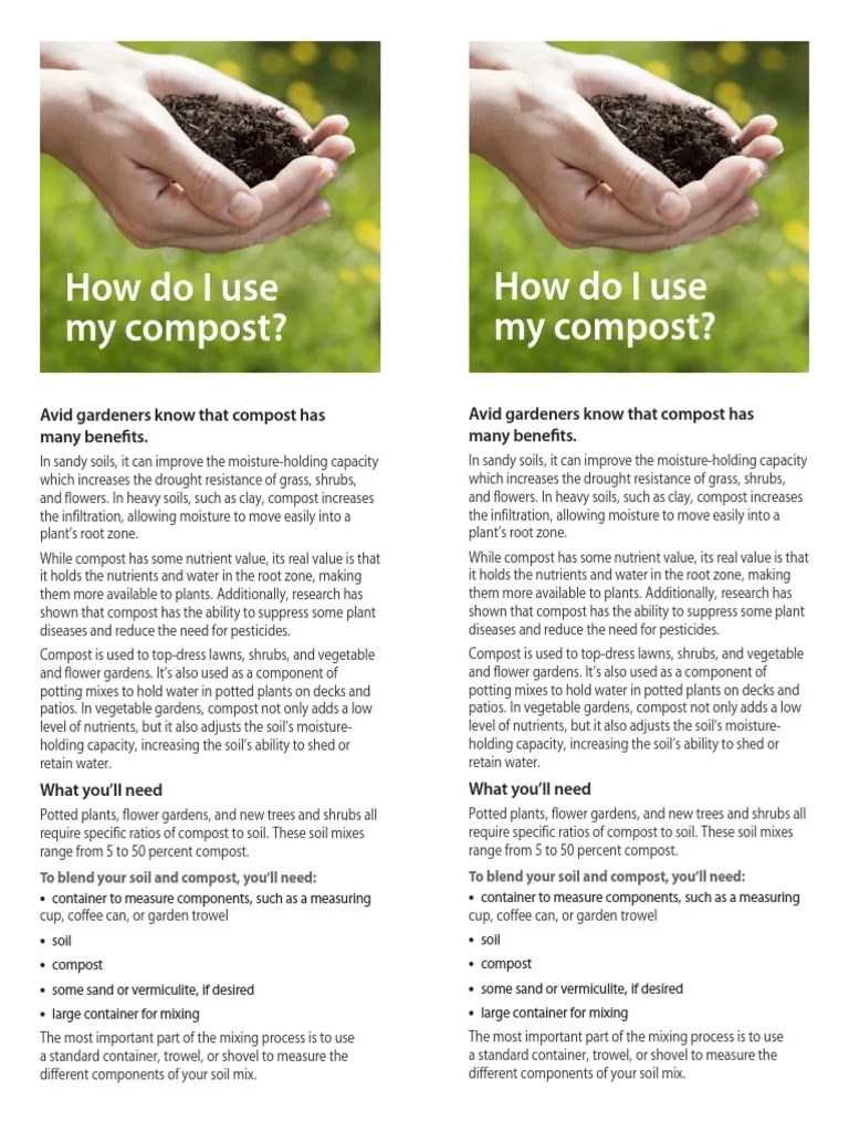 How To Use Compost Effectively File PDF Compost Soil