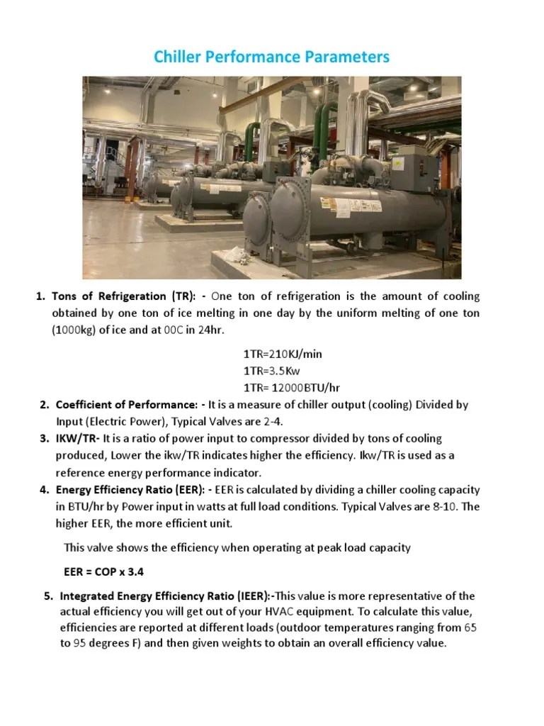 Chiller Performance Parameters PDF Manufactured Goods Chemical