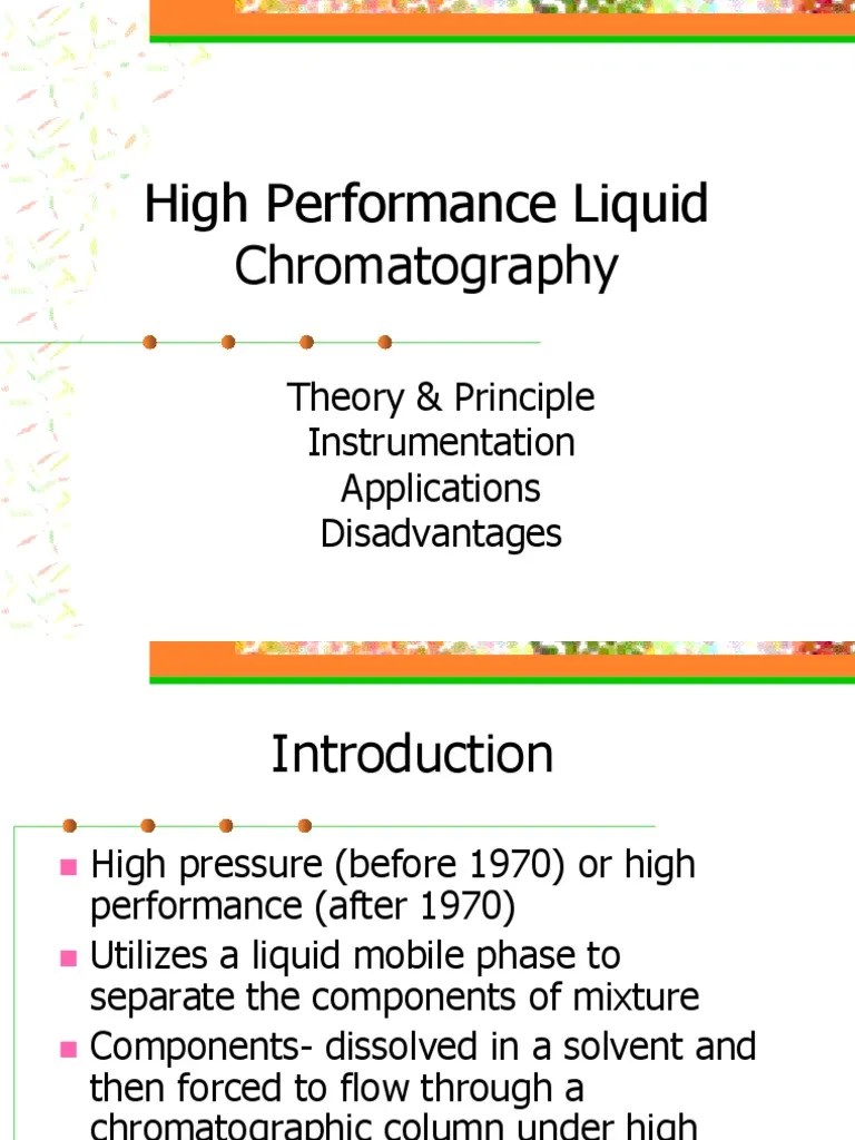 High Performance Liquid Chromatography A Comprehensive Overview of