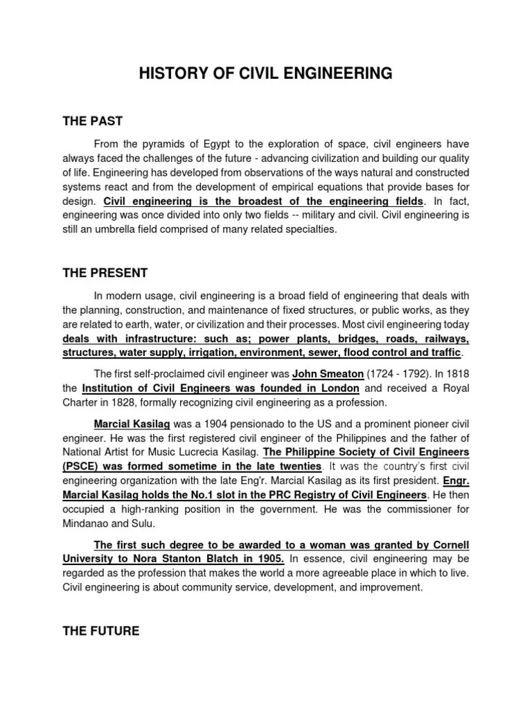 History of Engineering PDF Civil Engineering Engineering