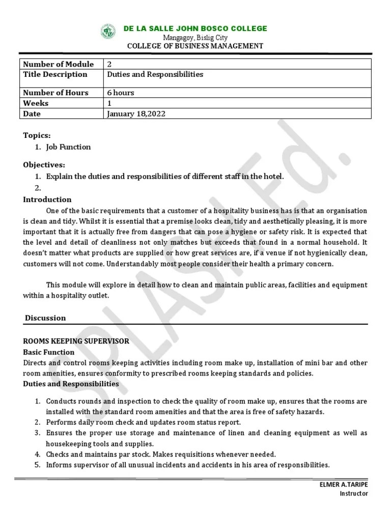 Procedure PDF Housekeeping Safety