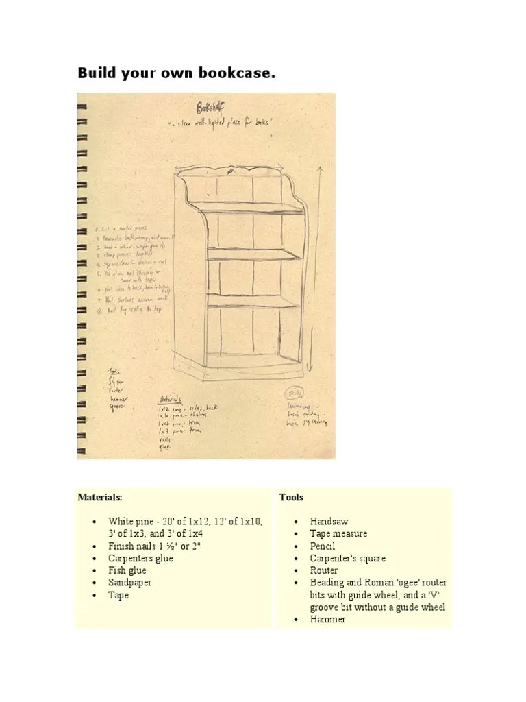 Build Your Own Bookcase PDF Bookcase Wood