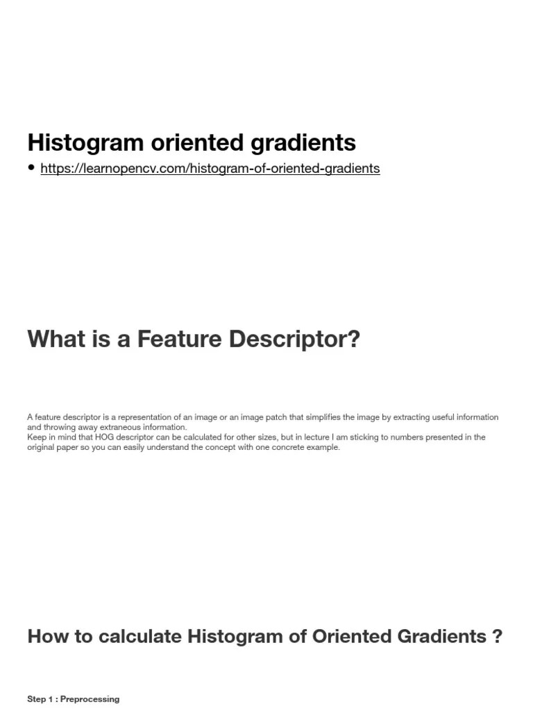 Lec 4 Hog PDF Multidimensional Signal Processing Computer Vision