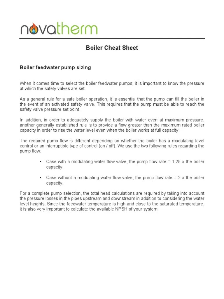 Boiler Feedwater Pump Sizing PDF