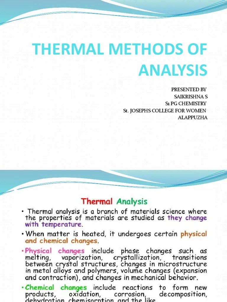 Thermal Methods of Analysis PDF Differential Scanning Calorimetry Materials Science