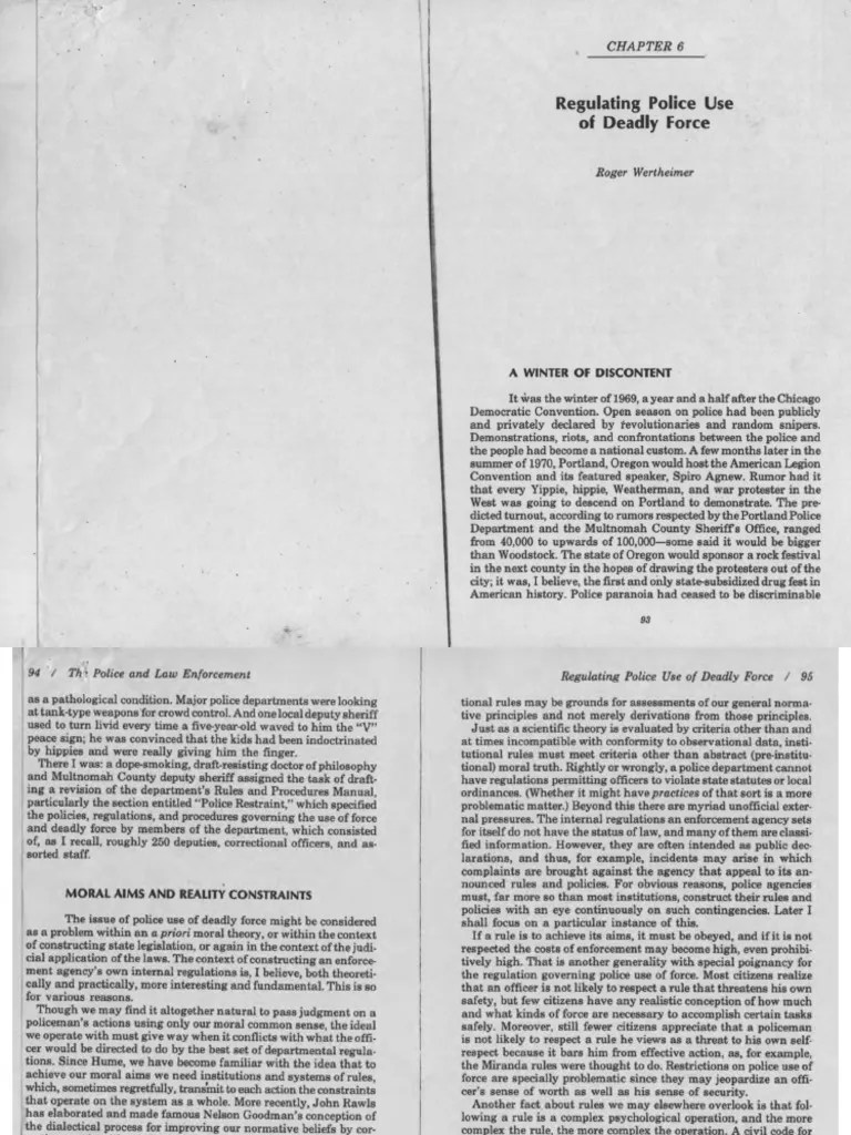 Regulating POlice Use of Deadly Force PDF