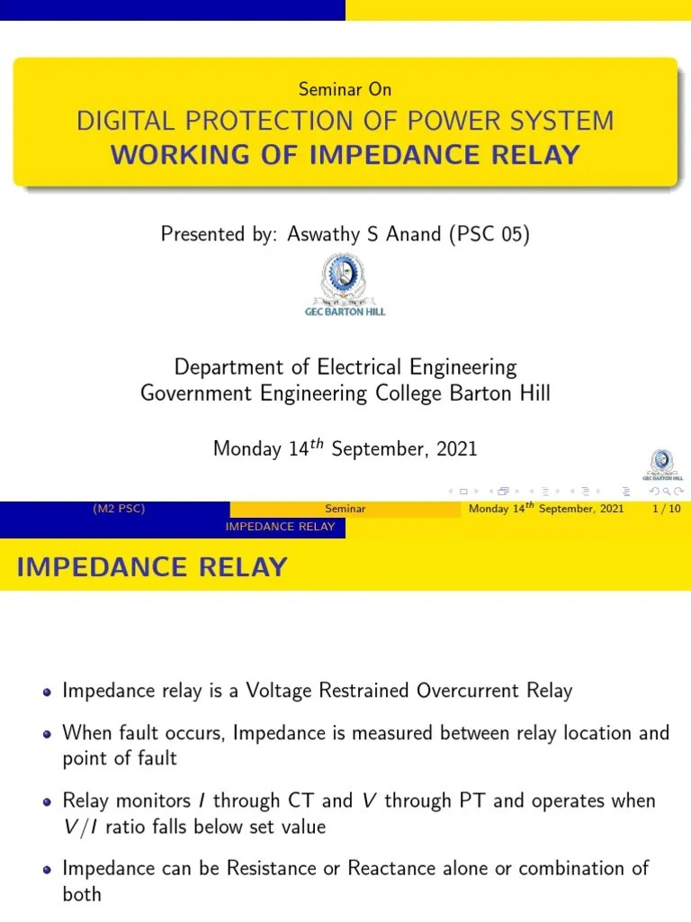 DppsWorking of Impedance RelayAswathy S Anand PDF Electrical