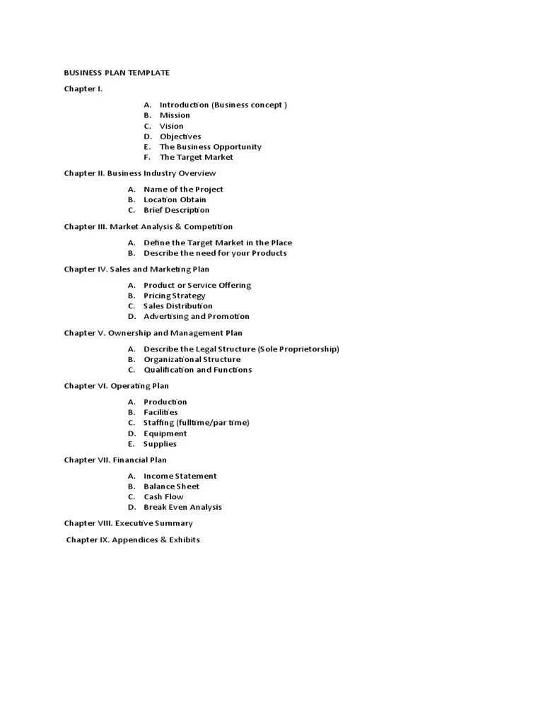 BUSINESS PLAN TEMPLATE Entrep | PDF