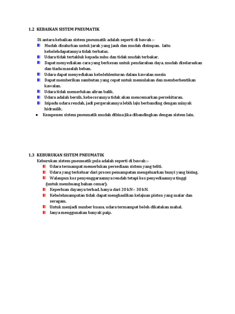 Pneumatic Systems Benefits and Drawbacks PDF