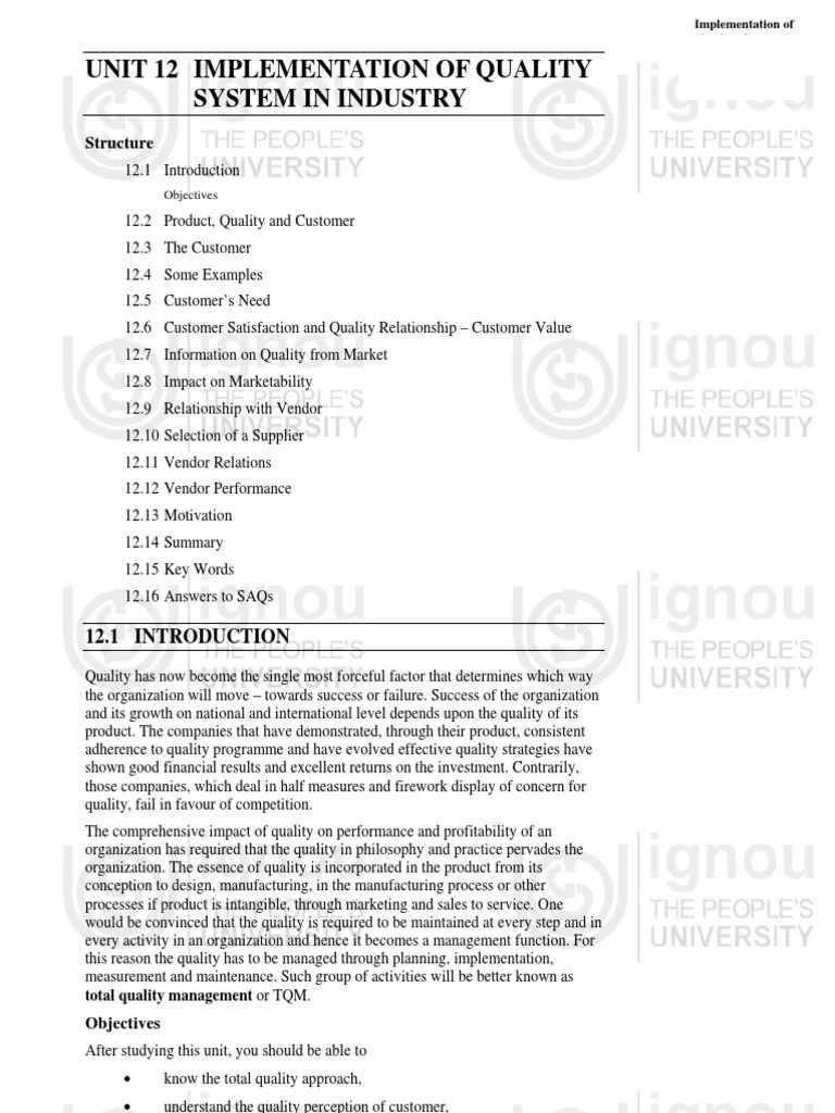 Understanding the Customer's Perspective A Key Aspect of Implementing