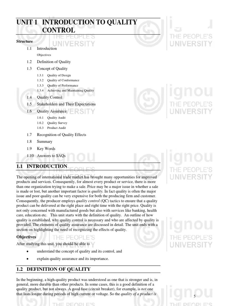 Understanding Quality Systems An InDepth Look at Quality Control