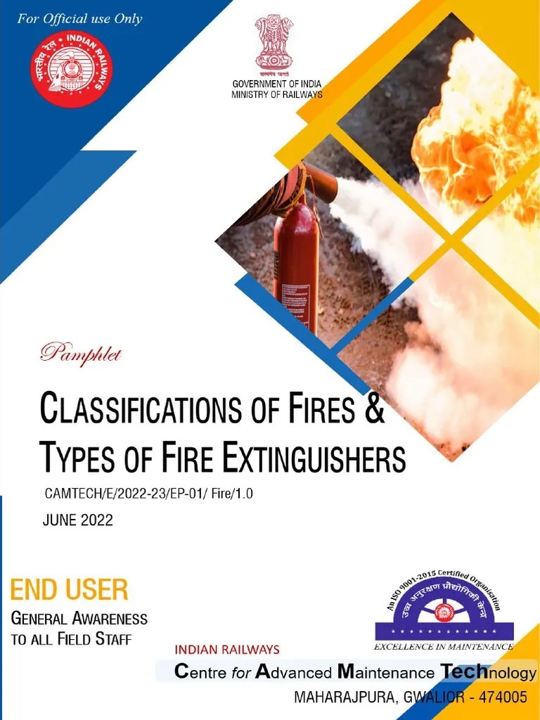 Pamphlet On Classification of Fires & Types of Fire Extinguishers PDF Fires Chemical
