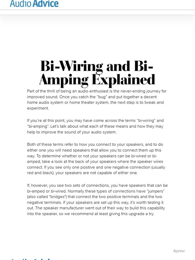 Bi-Wiring and Bi-Amping Explained - How To Improve Your Audio Setup