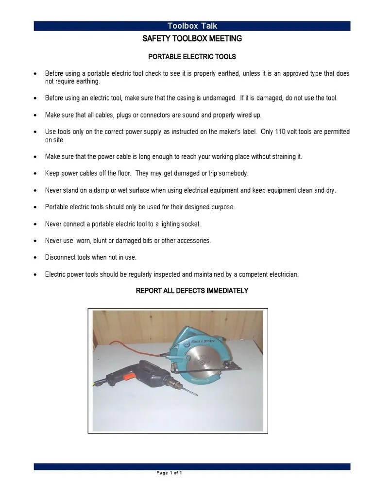 Portable Electric Tools | PDF