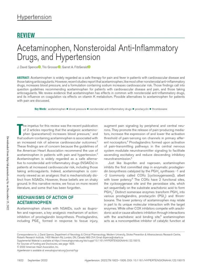 Acetaminophen, Nonsteroidal Anti Inflammatory Drugs, and Hypertension