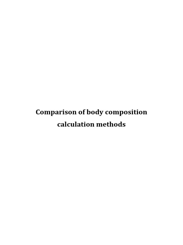 Body Composition Report Group 21 PDF Body Mass Index Obesity