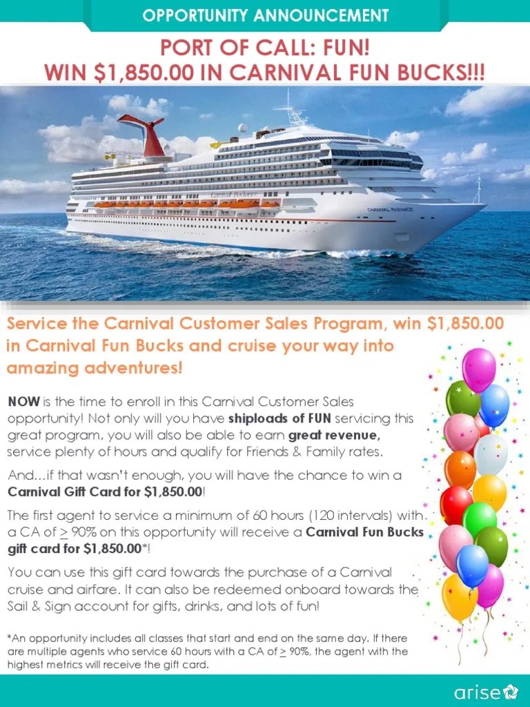 Carnival Customer Sales Service Partner 8.1.22 PDF PDF