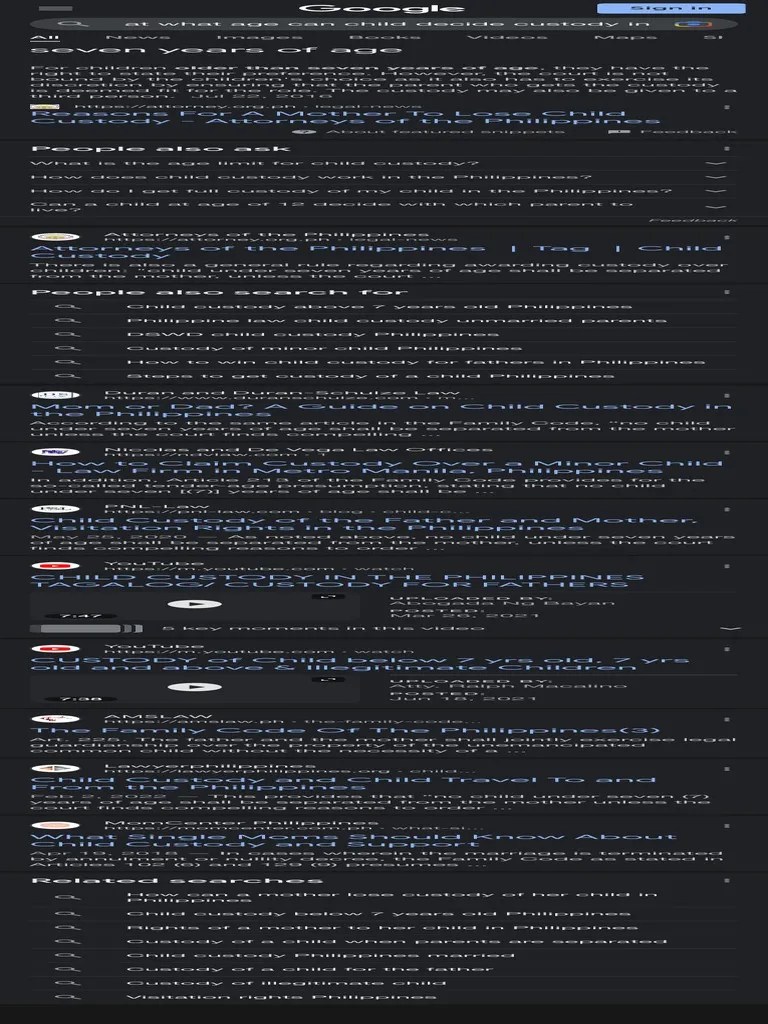 At What Age Can Child Decide Custody in Philippines Google Search