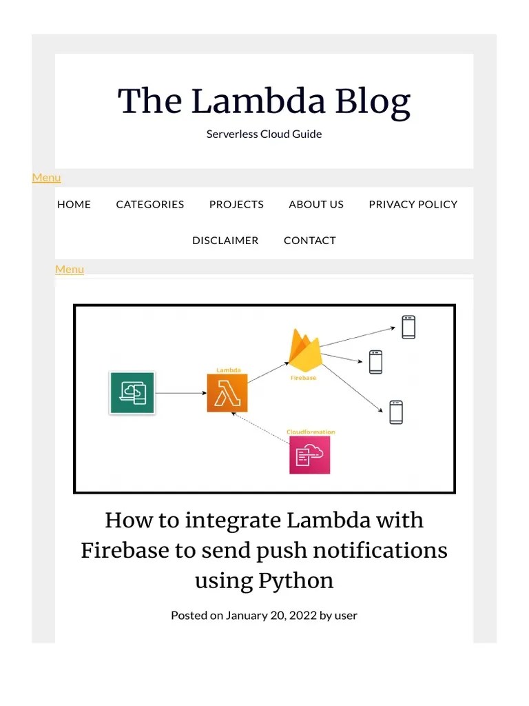 How To Integrate Lambda With Firebase To Send Push Notifications Using