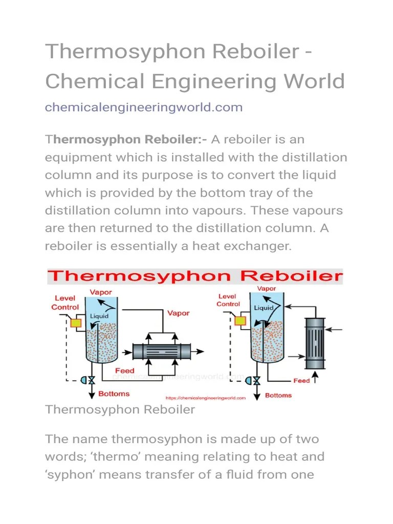 Thermosyphon Reboiler Chemical Engineering World1 PDF