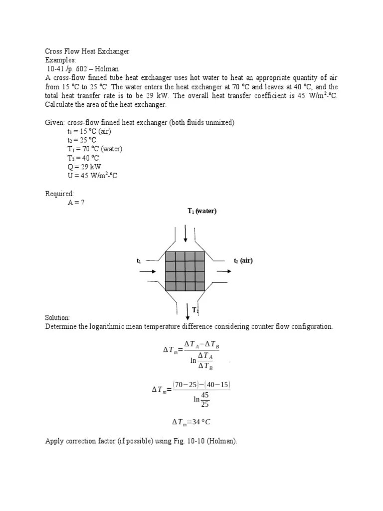 Cross Flow Heat Exchanger PDF Heat Exchanger Heat Transfer