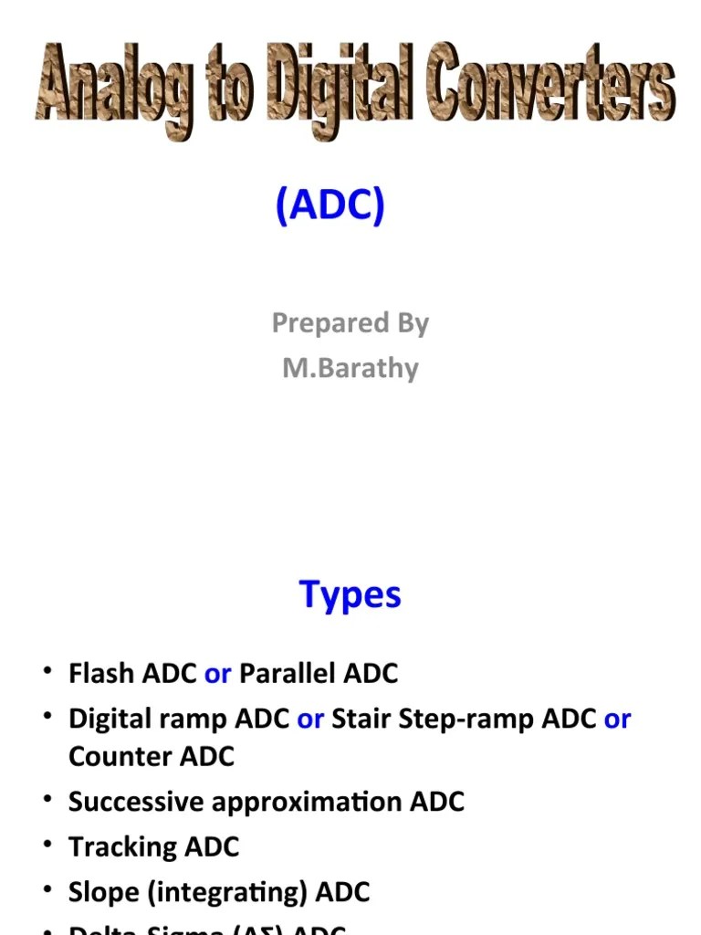 Types of ADCs and their Working Principles PDF Analog To Digital