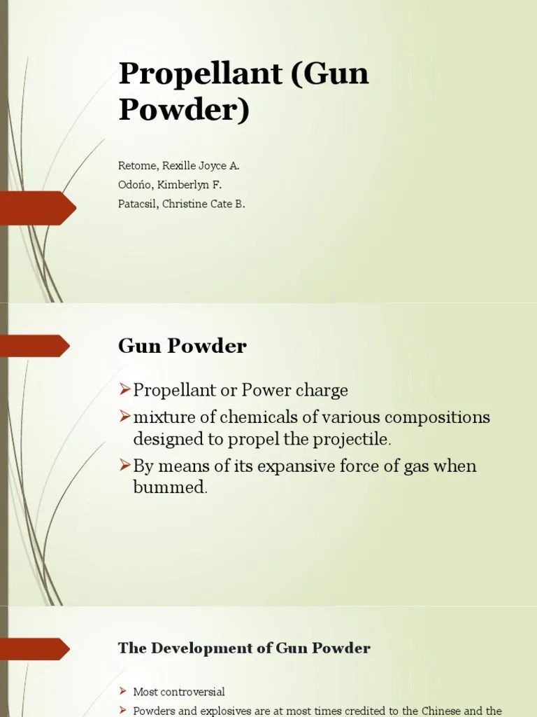 Propellant Gun Powder PDF Gunpowder Explosion