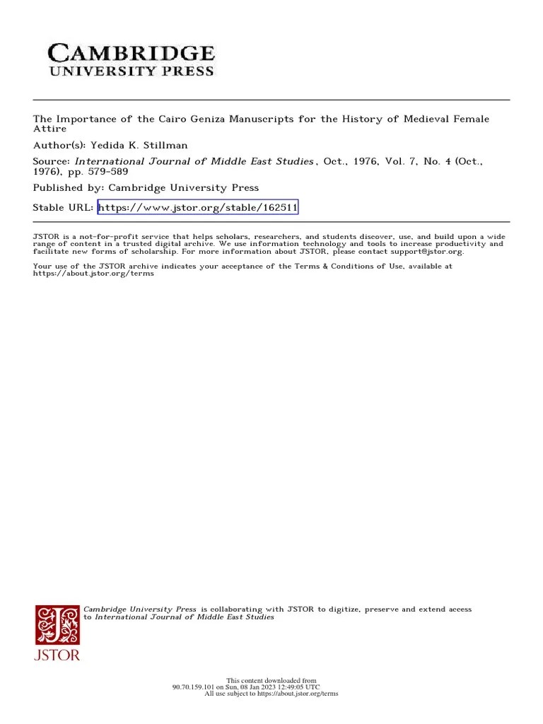 The Importance of The Cairo Geniza Manuscripts PDF Clothing