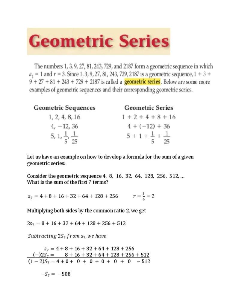 Geometric Series | PDF