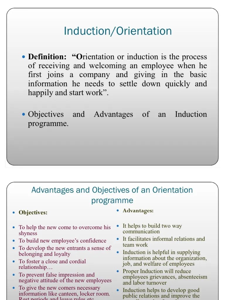 Induction and Orientation Lect 5