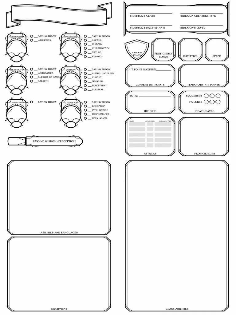 Sidekick Sheet EN PDF