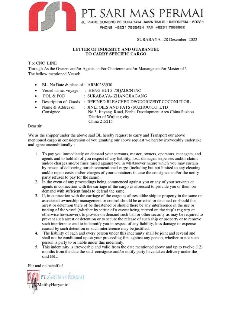 Loi Flexi Arm0283930 PDF Indemnity Common Law