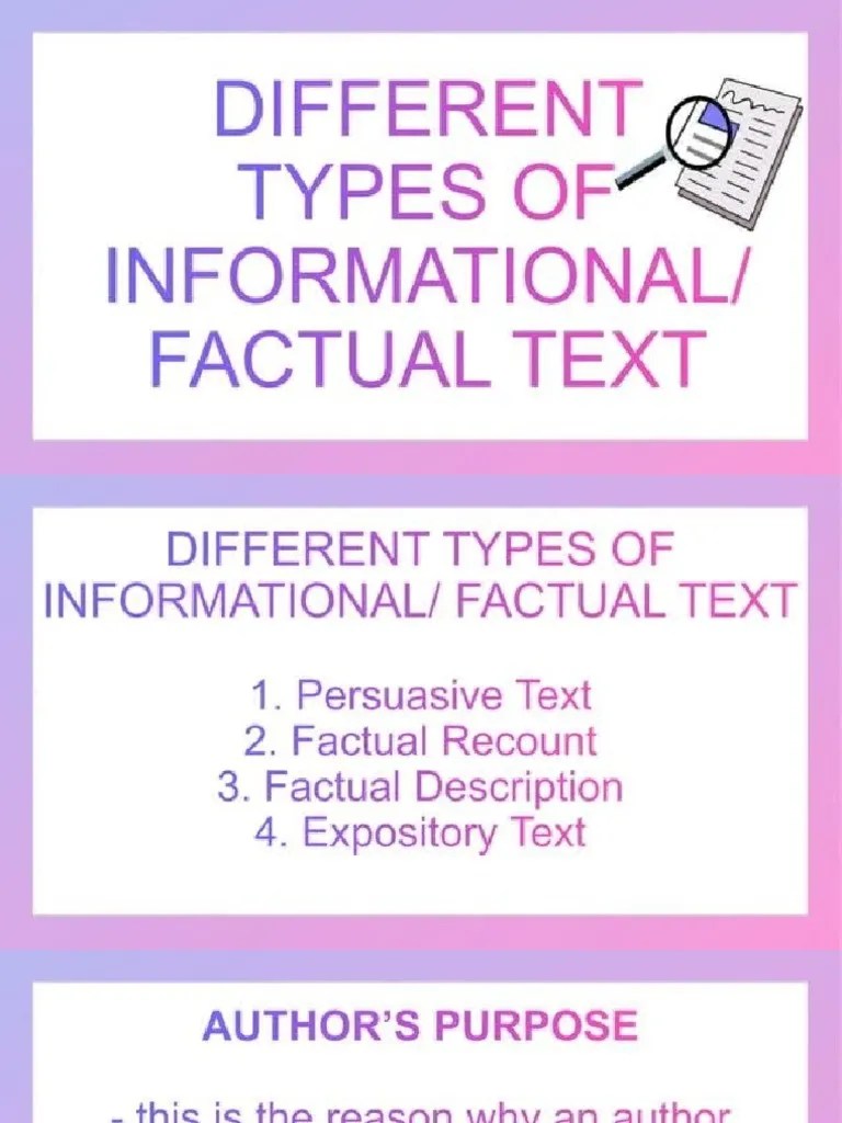 Types of Informational Text PDF