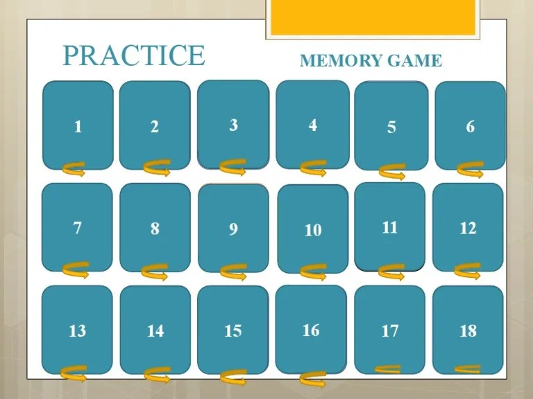Simple Past Memory Game Questions and Answers PDF