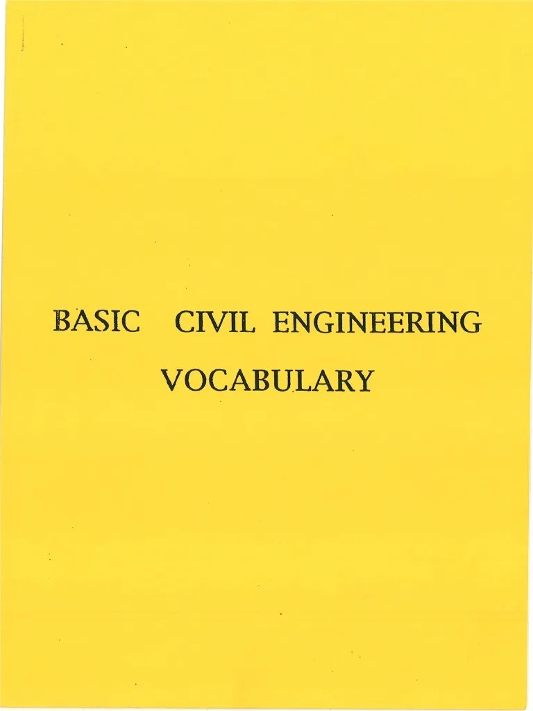 Basic Civil Engineering Vocabulary PDF