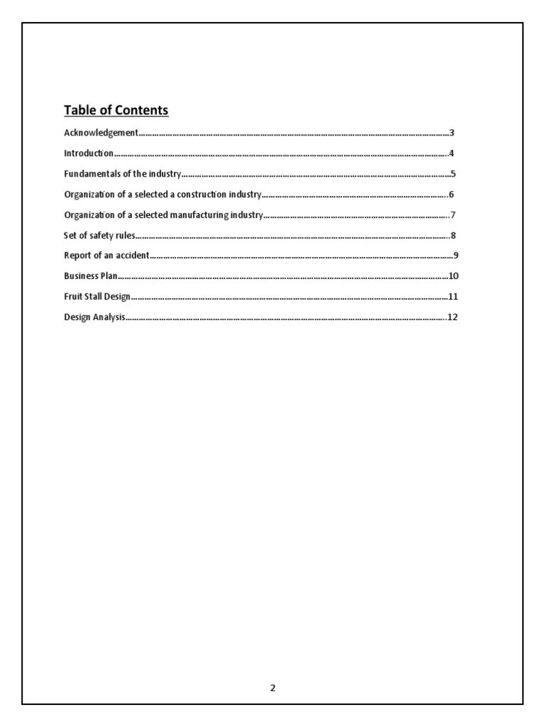 Table of Contents PDF