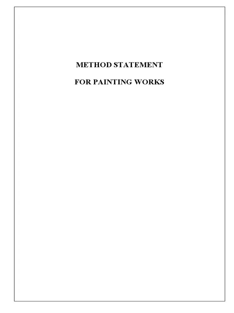 Method Statement of Painting PDF Paint Personal Protective Equipment