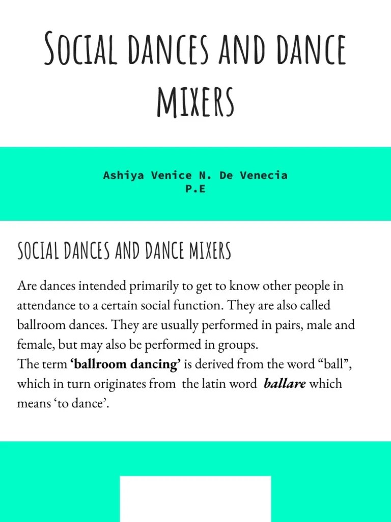 Social Dances and Dance Mixers PDF Ballroom Dance Dances