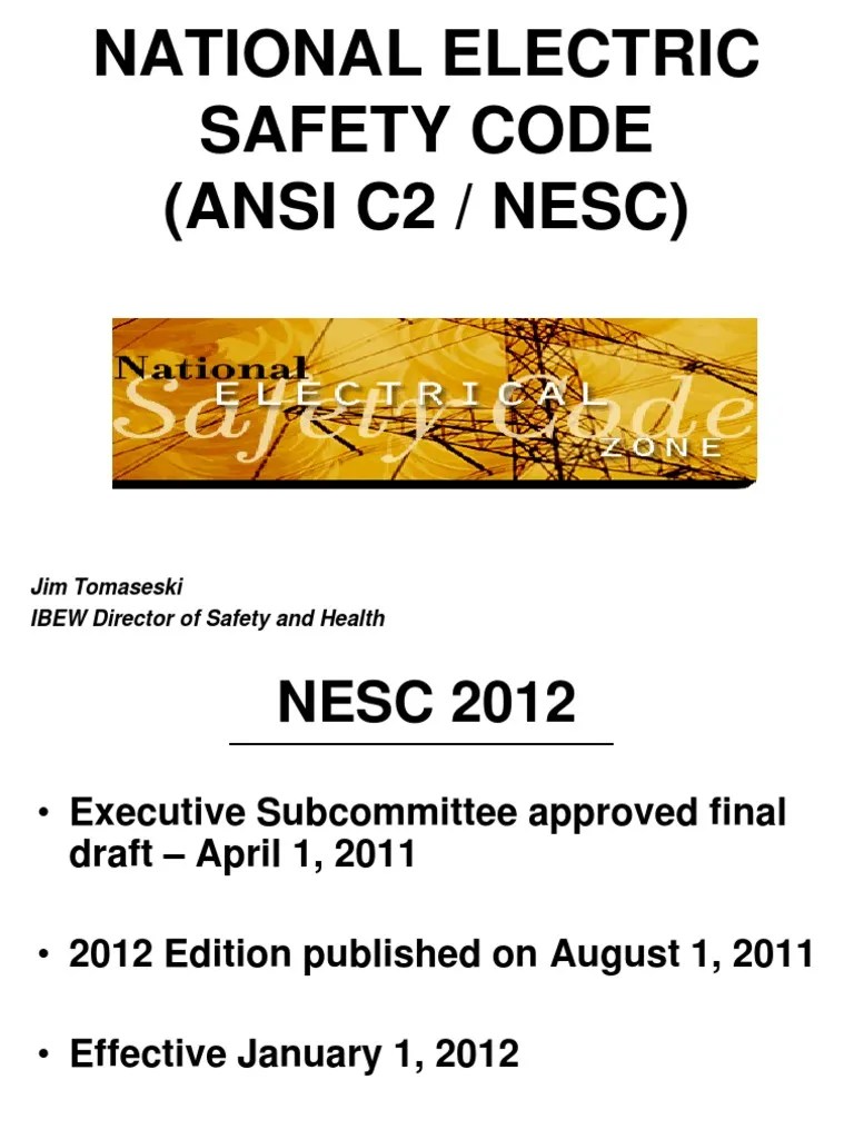 National Electric Safety Code Ansi c2 Nesc PDF Electric Arc