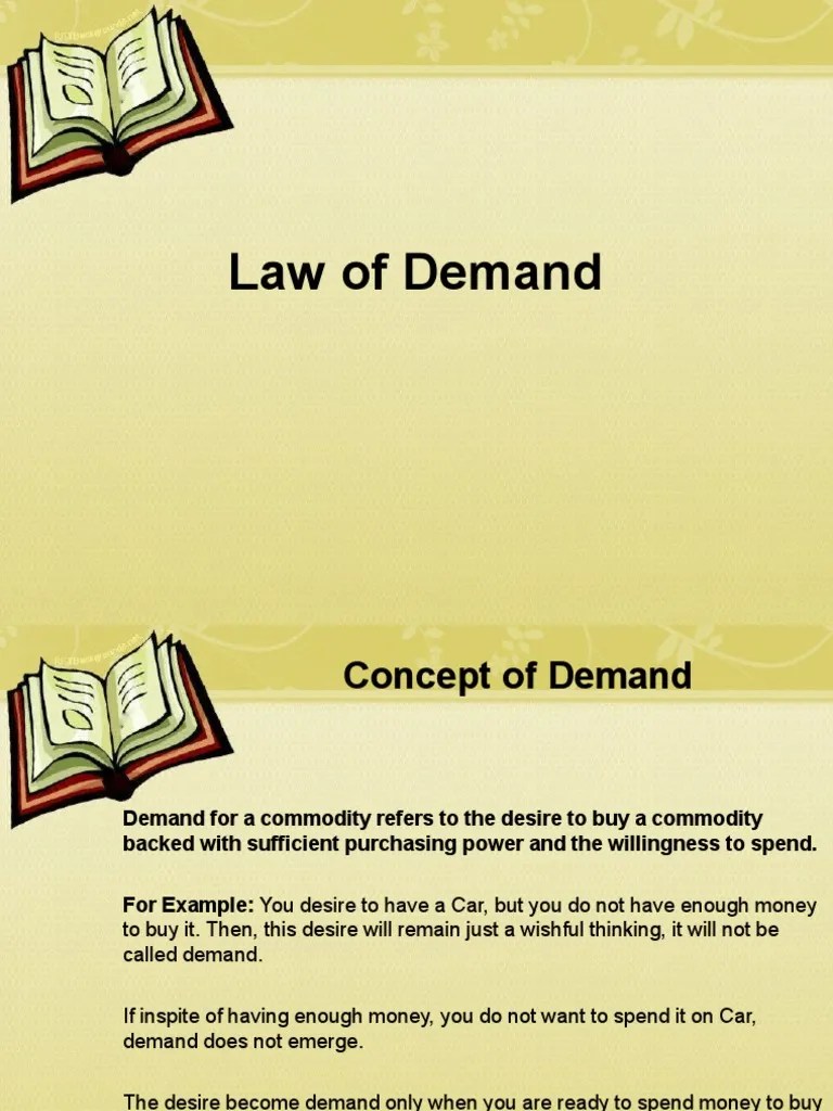 CH 4 Law of Demand PDF Supply And Demand Demand Curve
