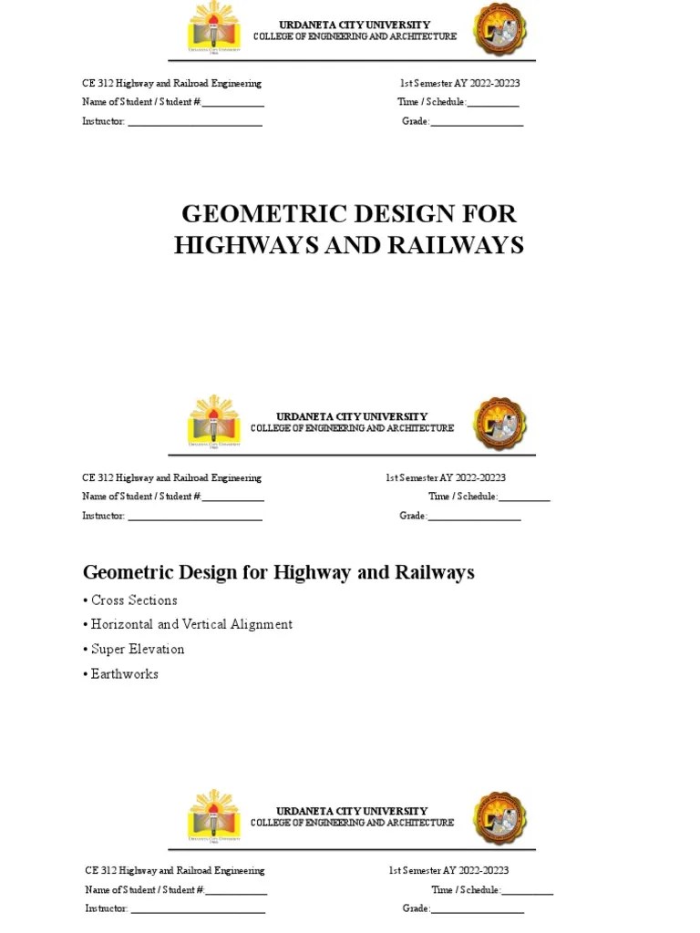 Geometric Design For Highways and Railways PDF Lane Road