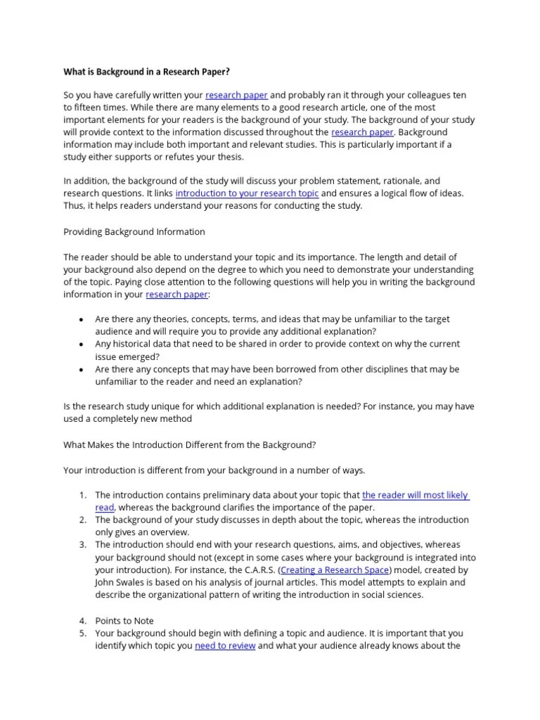 Background+in+a+Research+Paper PDF Information Academic