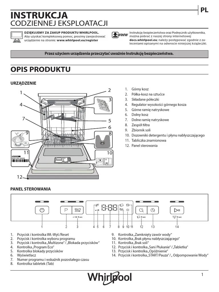 Instrukcja Obslugi WHIRLPOOL WFC 3C33 F X PDF